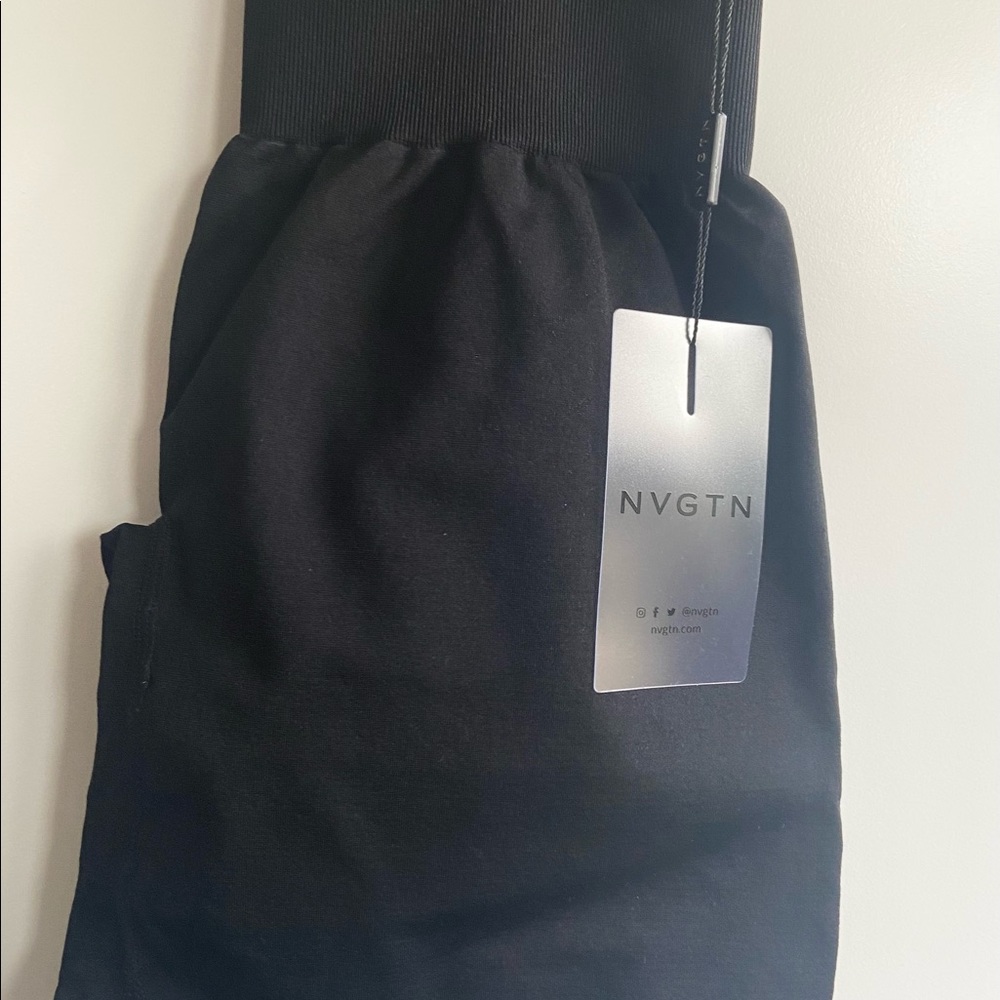 NVGTN black solid seamless shorts